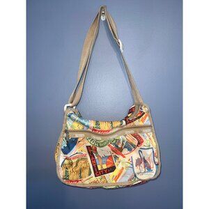 Vintage Retired Print LeSportsac Classic Hobo‎ Tour Bag - Tourist, Postcards